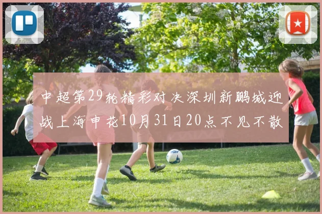 中超第29轮精彩对决深圳新鹏城迎战上海申花10月31日20点不见不散